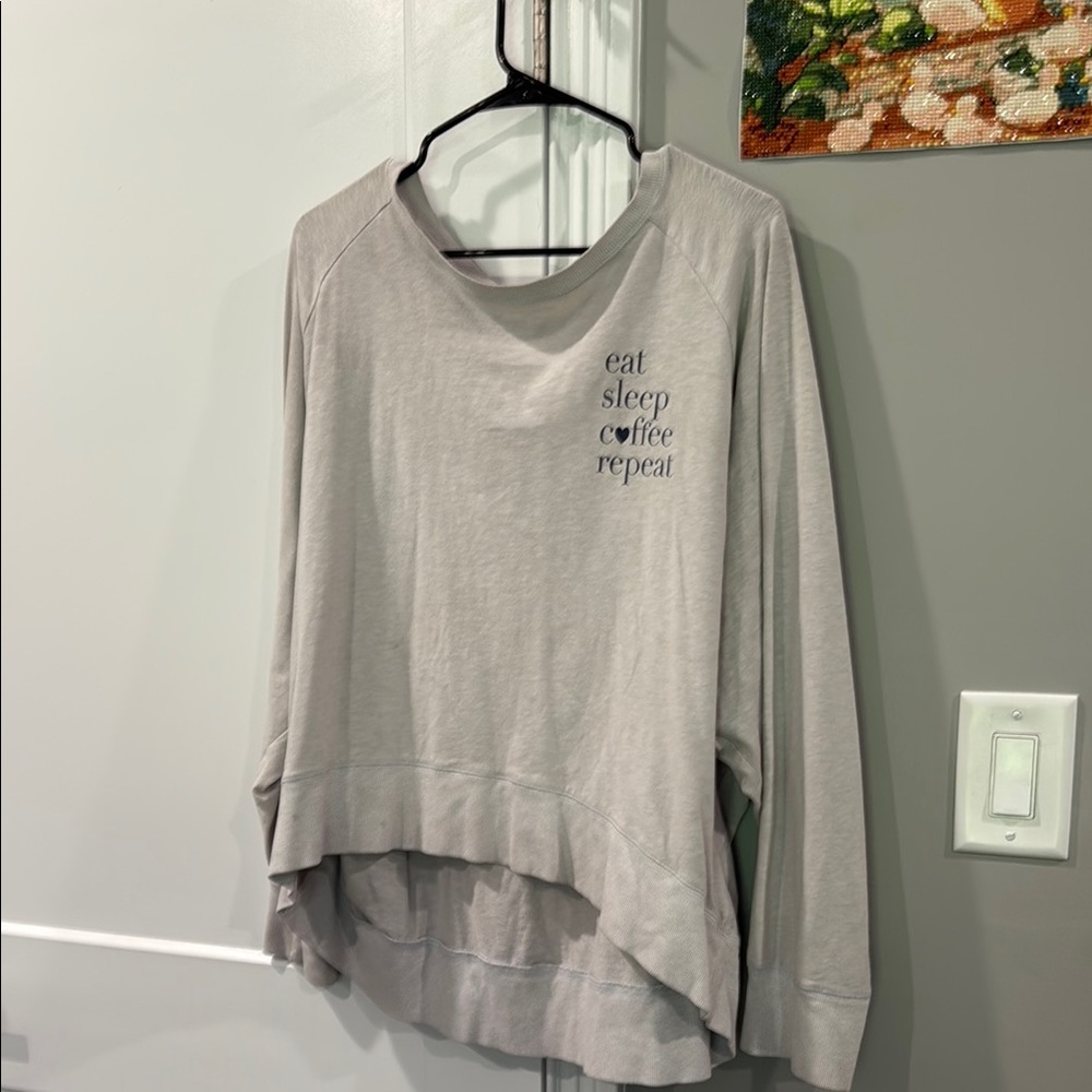 Gray Long Sleeve Shirt with Oversized Fit